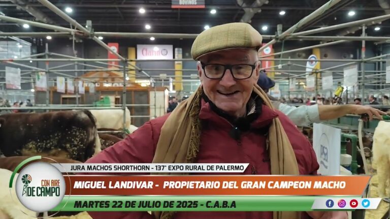 Miguel Ángel Landívar, ícono de la raza Shorthorn, celebra su primer Gran Campeón Macho en la Rural de Palermo a sus 90 años