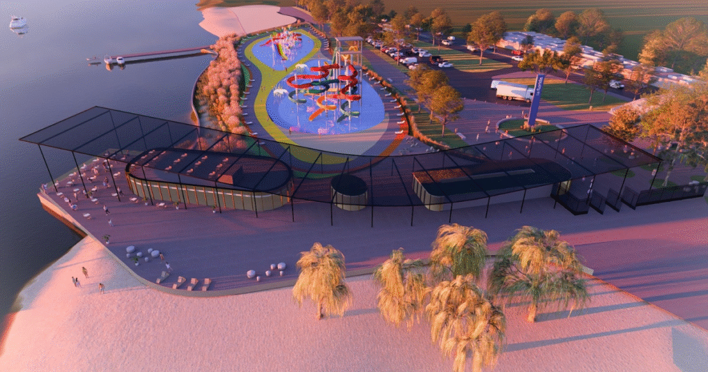 Javkin impulsa un Parque Acuático frente al Paraná para jerarquizar la costa